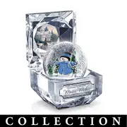 Thomas Kinkade Frosty Facets Illuminated Snowman Water Globe Collection