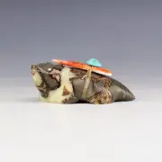 NATIVE AMERICAN ZUNI SEPTARIAN NODULE BADGER FETISH BY LELAND BOONE&DAPHNE QUAM