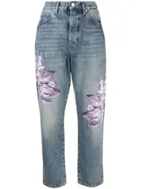 在飛比找Farfetch優惠-floral-print organic jeans