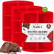 Walfos Mini Silicone Brownie Pan - 3 Piece 6-Cavity Non-stick Square Baking Pan, Perfect for Mini Brownies, Cornbread, Muffin and Cakes, BPA Free and Dishwasher Safe
