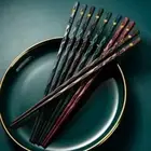 5 Pair Chopsticks Alloy Non-Slip Sushi Chop Sticks Set Reusable Chopsticks New
