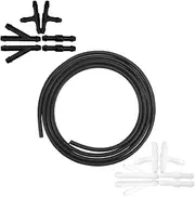 Mandark Car Windshield Washer Hose Kit, 4 Meter Washer Fluid Hose with 12PCS Hose Connectors, Universal Auto Windscreen Washing Accessories, Suitable for Most Car Windshield Washer Tubing