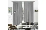 Marquee Blockout Pinch Pleat Curtain Granite Pair of 2