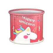 80cm Pink button Upgrade One-Click collapse Portable Foldable Bathtub Water Tube Spa Bath Bucket