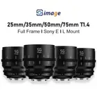 SGimage 25mm 35m 50mm 75mm T1.4 FF Large Aperture Cinema Lens for Sony E/L-Mount