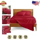 1800 Thread Count Ultra-Soft Twin XL Bed Sheets - Red Microfiber Set, 3-Piece