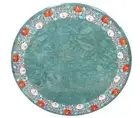 24" Green Marble Coffee Tea Table Top Multi Stone Entryway Furniture Hallway Dec