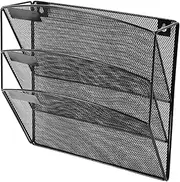 SEWACC Elegant Wall Document Holder Wall Magazine Rack Wire Mesh File Sorter Iron Frame Space-Saving Easy Assembly