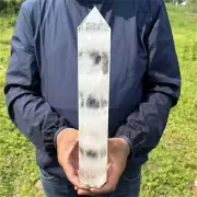 4.07LB Natural Clear Quartz Obelisk Quartz Crystal Point Wand Tower Healing