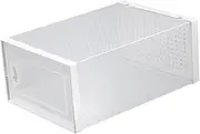 FONDOTIN Overlapping Shoes Storage Case Transparent Clamshell Design Material for Sneakers Slippers Easy to Clean for Home Organization