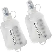 WILDREEDS 150ml Soft Flask, TPU Collapsible Soft Water Bottle for Hydration Pack, Running Vest, Folding Water Bottle for Hiking Cycling Climbing-2Pcs, White