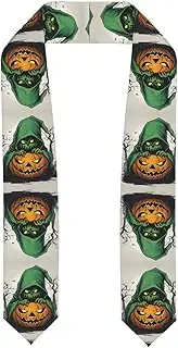 [SKKNT] Green Ghost Horror Halloween Pumpkin 1 Print Graduation Shawl Stole For Academic Commencements Honor Sash Congratulations