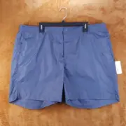 ONIA Mens Swimwear XXL Blue Nylon Swim Trunks E SNAP FRONT 6" $130
