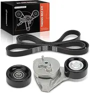 A-Premium Serpentine Belt Kit Replacement for Cadillac Allante 1993 Deville Seville 1994-1997 Eldorado 1993-1997 Oldsmobile Aurora 1995-1999, 4.0L 4.6L V8 Gas DOHC