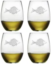 Susquehanna Glass Set of 4 Ishmael Stemless Wine Glasses