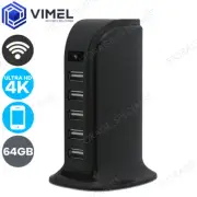 Professional Security Camera WIFI 64GB Charging station Spy Hidden UHD 4K