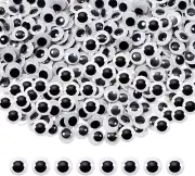 150Pcs 8Mm Plastic Wiggle Googly Eyes Self Adhesive Black round Sticker Eyes DIY