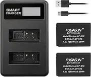 2 pcs 1250mAh LP-E12 LPE12 Battery with Battery Charger for Canon EOS M10,EOS M50,EOS M50 Mark ii,EOS M100,EOS M200,EOS M,EOS M2,Kiss M,Kiss M2