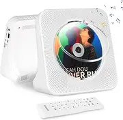 Portable CD Player with 4000mAh Battery Rechargeable, Support Bluetooth, FM Radio, USB Port, AUX in/Output, Timer, Remote, HiFi CD Music Player with Speakers for Home SHIWAKOTO