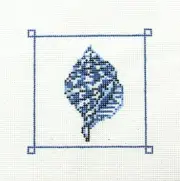 Kelly Clark Square Blue Shell 951 Ornament Handpainted Needlepoint Canvas