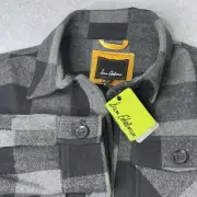 Sam Edelman Shacket Long Sleeve Plaid Black Gray Size M NEW