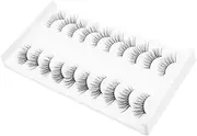 Ipetboom 10 Pairs Fake Eyelashes Lash Strips Fake Lash Strip Eyelashes Natural Look Eye Lashes False Eyelash Strip Bulk Eyelashes False Eyelashes Eyelash Bulk Black Artificial Fiber