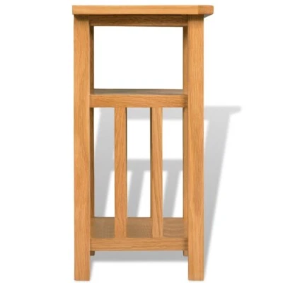 NNEVL End Table with Magazine Shelf 27x35x55 cm Solid Oak Wood