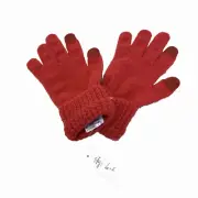 Style & Co Women's Waffle-Knit Cuff Solid Gloves Touchscreen Red One Size