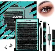 Lash Clusters Kit 320Pcs,90D DIY Individual Lashes Extension Kit,Lash Bond And Seal,Lash Remover For Eyelashes Extensions,Lash Applicator Tool For False Eyelash Cluster Kit At Home(D-Mix10-16mm)
