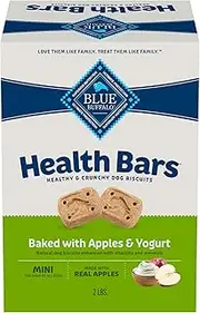 Blue Buffalo Health Bars Mini Natural Crunchy Dog Treats Biscuits, Apple & Yogurt 32-oz Box