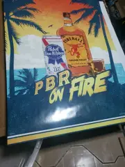 10 PBR ON FIRE Fireball Cinnamon Whiskey AndnPabst Blue Ribbon Beer Posters