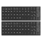 Spanish Keyboard Stickers Black Background W White Lettering 2Pcs