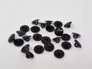 12 pair VTG Zims 10mm Round Black Flat Plastic Sew-On Eyes Amigurumi Craft Doll