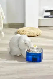 YES4PETS 3L Automatic Electric Pet Water Fountain Dog Cat Stainless Steel Feeder Bowl Dispenser Blue