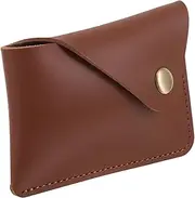 [KOMBIUDA] Business Card Holder Vintage Fake Leather Mini Coin Card Holder Secure Slim Wallet Cash