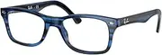 [Ray-Ban] RX5228 Eyeglasses Bundle: RX 5228 8053 Striped Blue and Universal Anti-slip Silicone Leash, Striped Blue