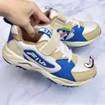 【FILA】FILA KIDS 大童輕量慢跑運動鞋 卡其棕藍(3-J803X-931)