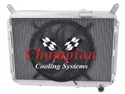 RC Champion 3 Row Radiator W/ 16" Fan for 1984 - 1989 Nissan 300ZX V6 Engine