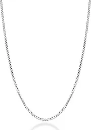 [Miabella] Solid 925 Sterling Silver Italian 2mm Square Rolo Link Round Box Chain Necklace for Women Men, Made in Italy