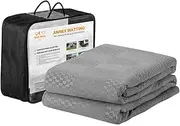 SAN HIMA 2.5Mx7M Outdoor Rug, Annex Matting Floor Mat Mesh Picnic Blanket, Rubber Drainage Non-Slip Mat for Poolside Garden Caravan Park Camping Picnic with Carry Bag, Grey