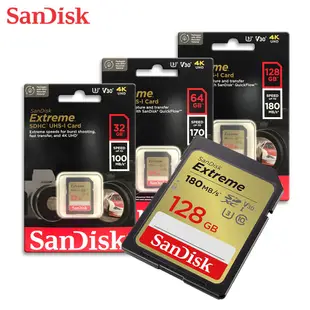 SanDisk V30 Extreme 32G 64G SD UHS-I U3 記憶卡 170MB/s 廠商直送