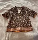 Faherty Womens Top XS Arcadia Blouse Boho Peasant Wanderlust Organic Semi Sheer