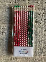 Christmas Pencils 10 PCS Santa Clause, Gingerbread Men, Candy Canes, Holidays