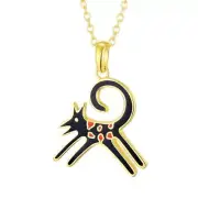 Felicity Black Cat Gold Laurel Burch Necklace