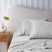 Accessorize Bedroom Collection Bamboo Cotton Sheet Set Grey