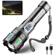 Rechargeable Flashlights - 30W 200000LM Led Flashlight High Lumens, 5 Modes S...
