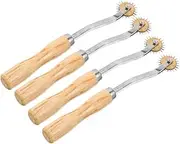 Operitacx 4pcs Leather Crimping Wheel Tracing Wheel for Pattern Cutting Sewing Supply Crafts Tracing Wheel DIY Hand Leather Tool Professional Tracing Wheel Walker Sewing Supplies Wood Major