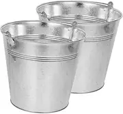 2pcs Bucket BBQ Charcoal Holder Garden Incinerator Bucket for Fireplace Burning Bin Garden Iron Metal Can Oil Storage Can Coal Holder Ash Carrier Silver Iron