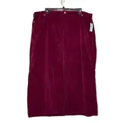 Pilcro Anthropologie The Madi Front-Slit Corduroy Skirt Pink Purple Size 24W