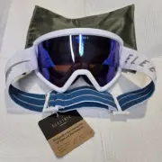Electric Kleveland Small Goggles Matte White Nuron Blue Chrome-New - no box